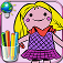 Coloring book for little girls to color drawings of classic dolls, Russian and kimmi - For iPhone and iPod